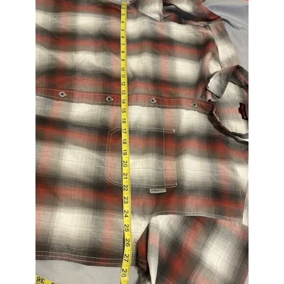 Wolverine Shirt Adult XXL Red Plaid Short Sleeve Button Down Men - Picture 7 of 7